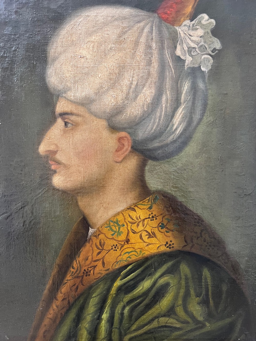 Exquisite 18th Century Oil On Canvas Portrait Of Suleyman 