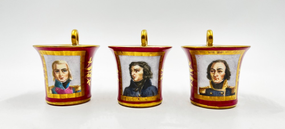 19th Century Paris Porcelain Tea Set Featuring Napoleonic Portraits  View XVII