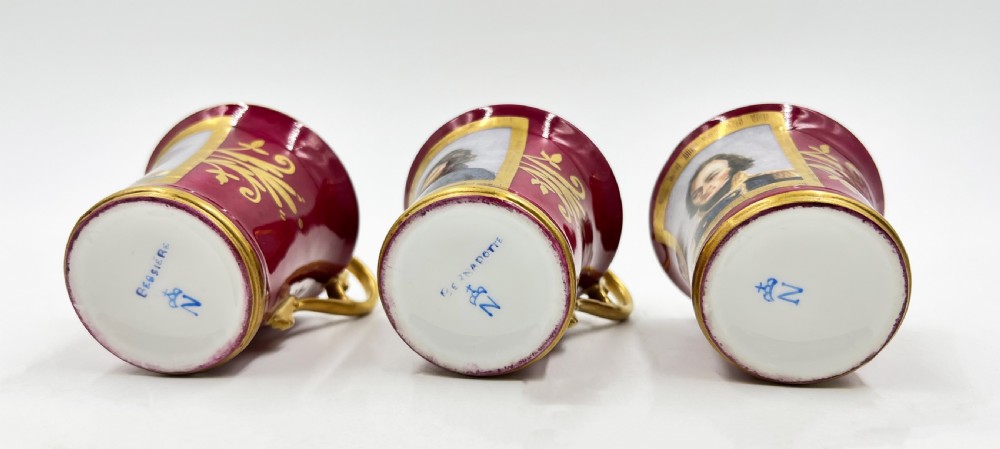 19th Century Paris Porcelain Tea Set Featuring Napoleonic Portraits  View XX