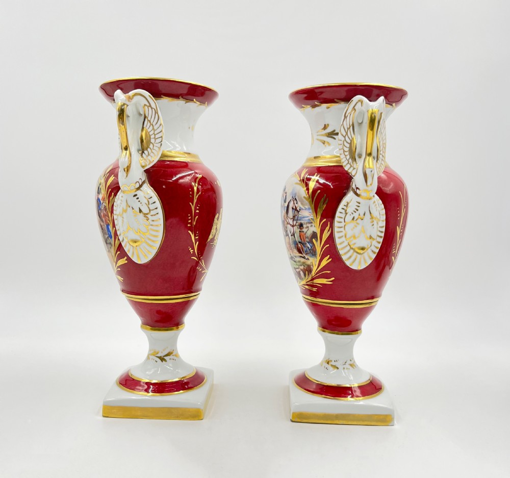 Pair Of Porcelain Empire Style Vases Marked Paris  View III