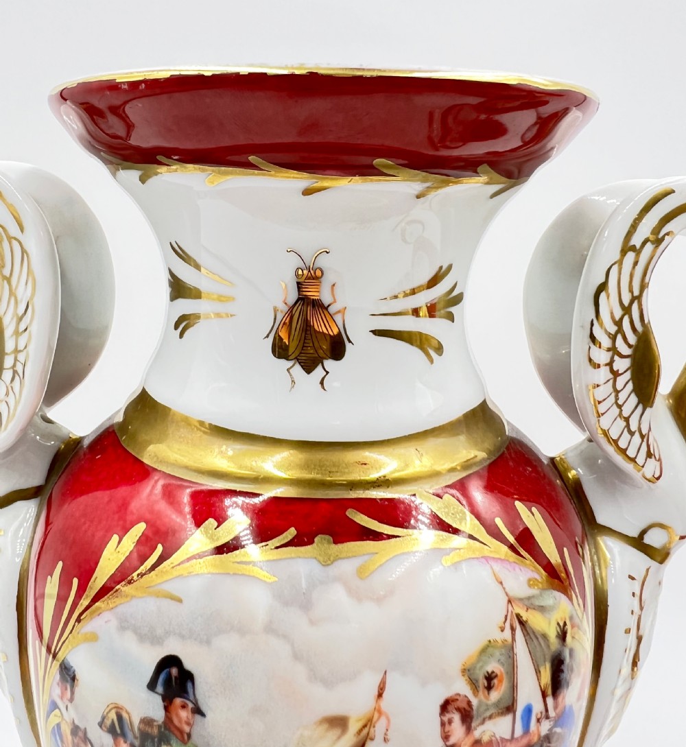 Pair Of Porcelain Empire Style Vases Marked Paris  View V