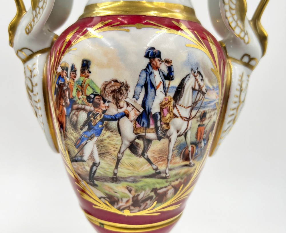 Pair Of Porcelain Empire Style Vases Marked Paris  View VIII