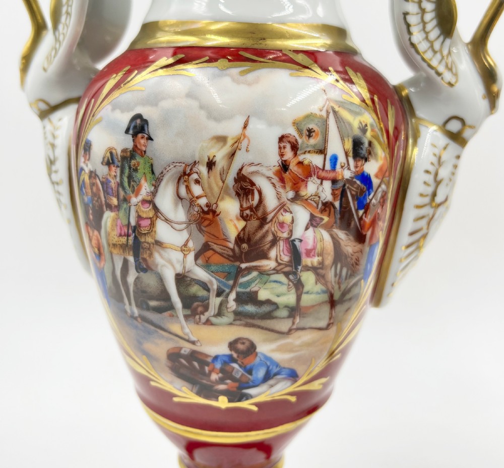 Pair Of Porcelain Empire Style Vases Marked Paris  View IX