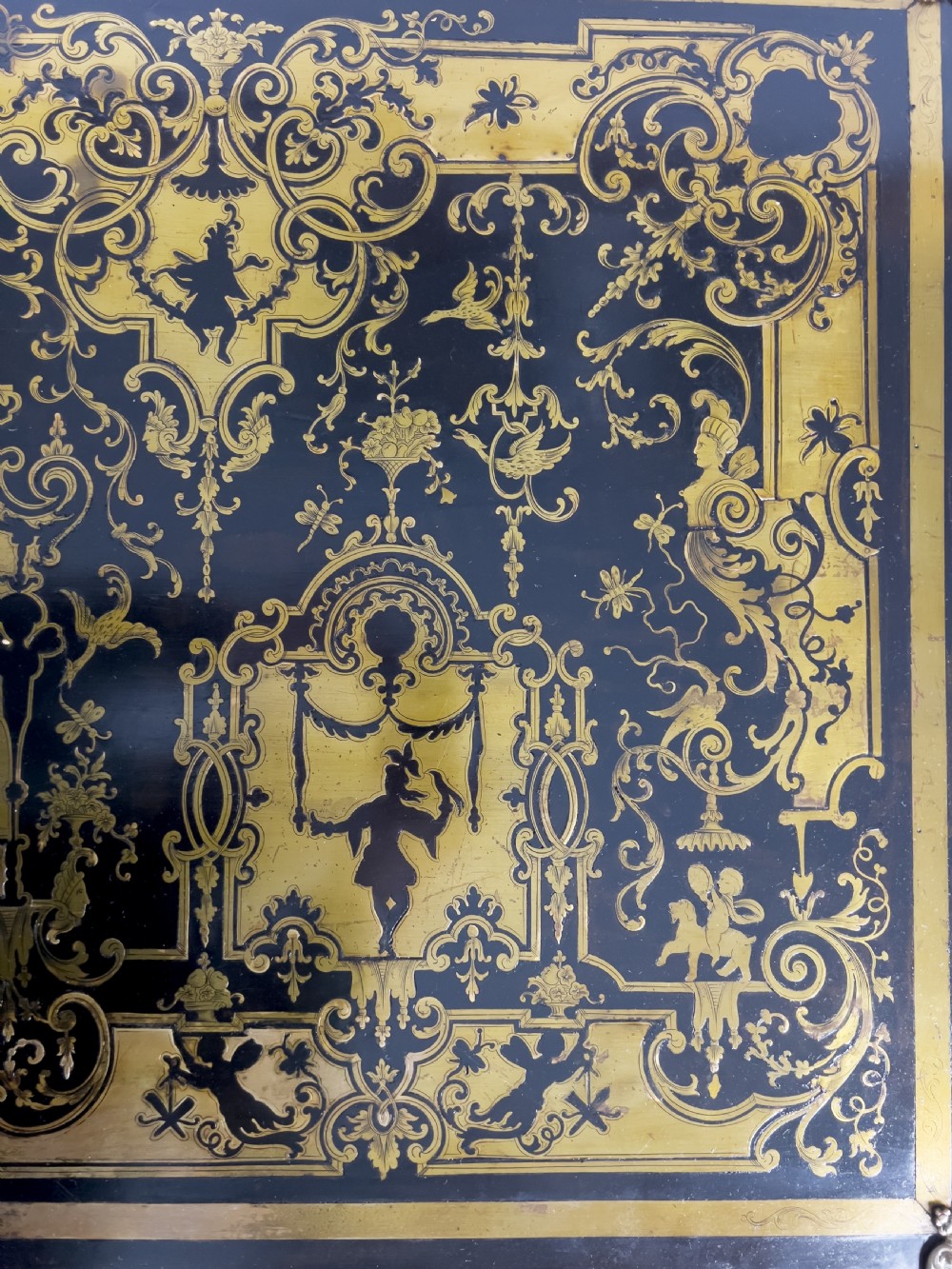 A 19th Century Brass inlaid French Boulle Style Desk  View VI