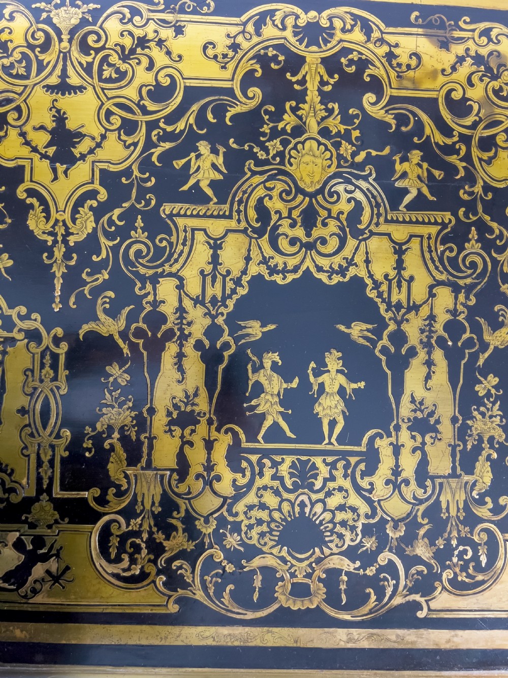 A 19th Century Brass inlaid French Boulle Style Desk  View VII