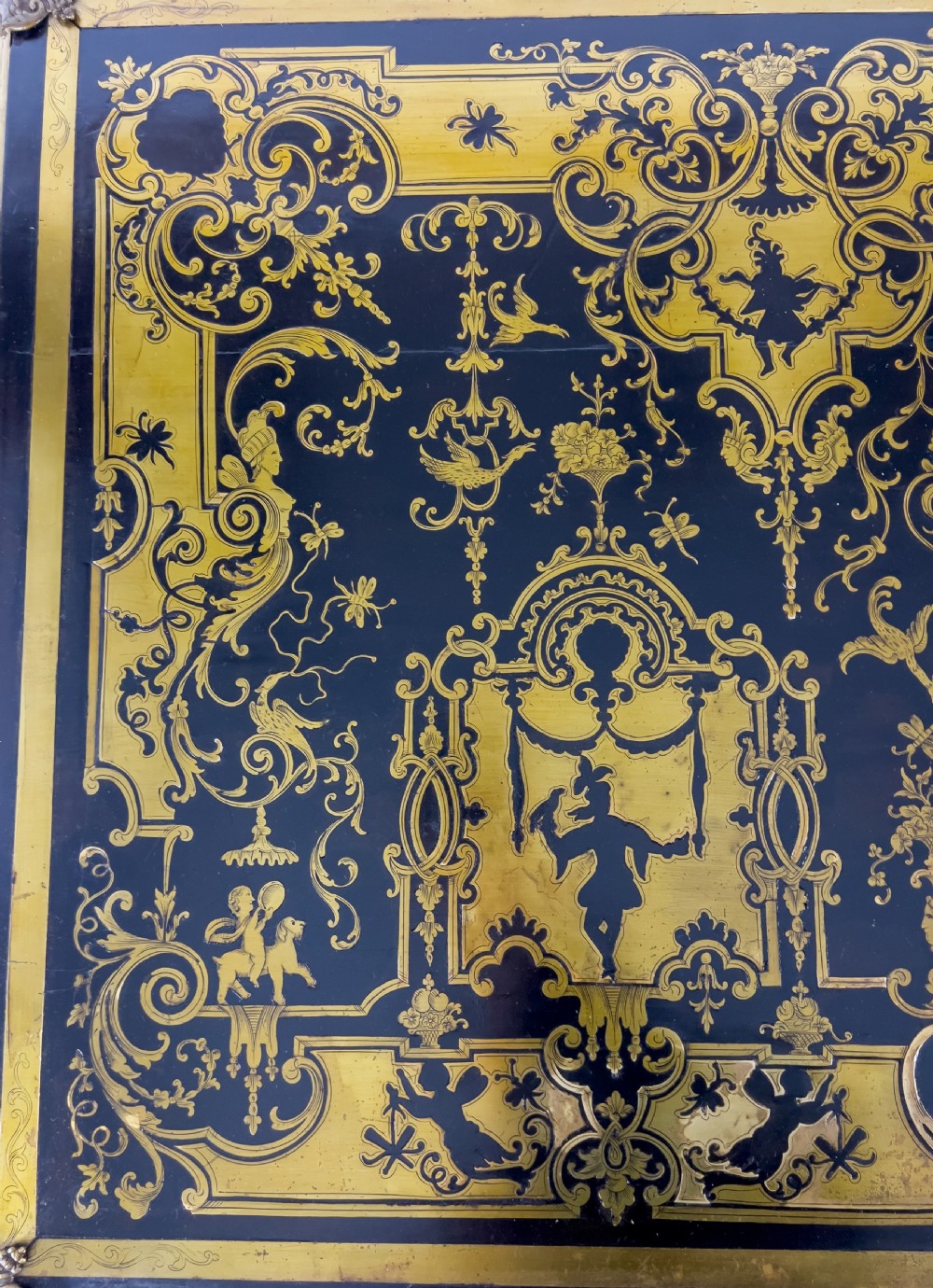 A 19th Century Brass inlaid French Boulle Style Desk  View VIII