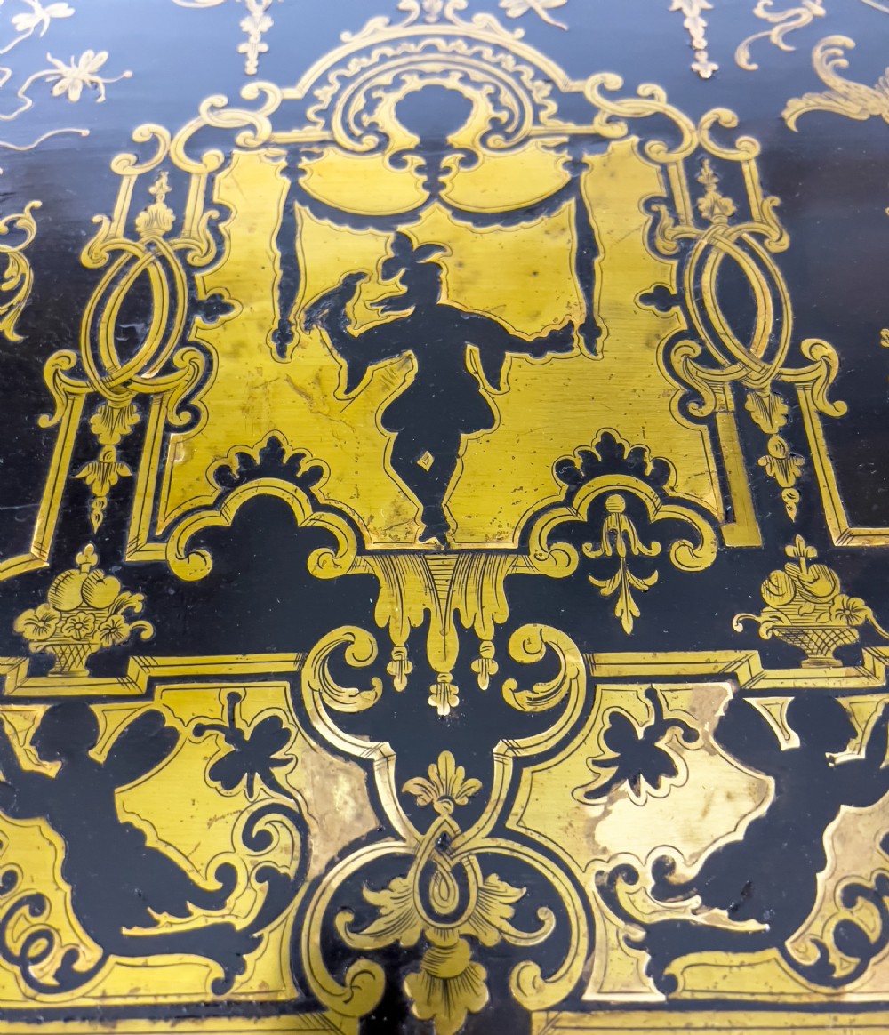 A 19th Century Brass inlaid French Boulle Style Desk  View XII