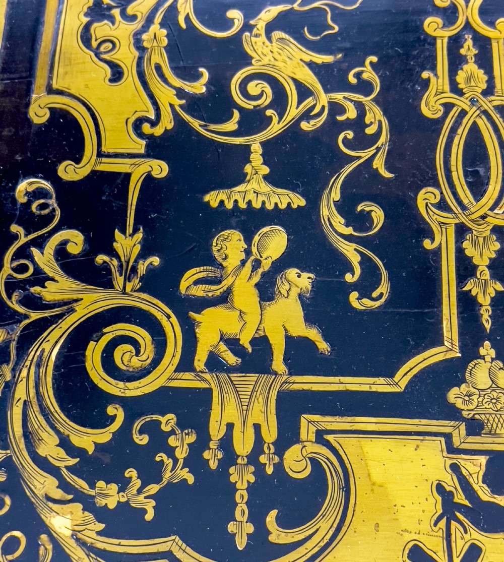 A 19th Century Brass inlaid French Boulle Style Desk  View XIII