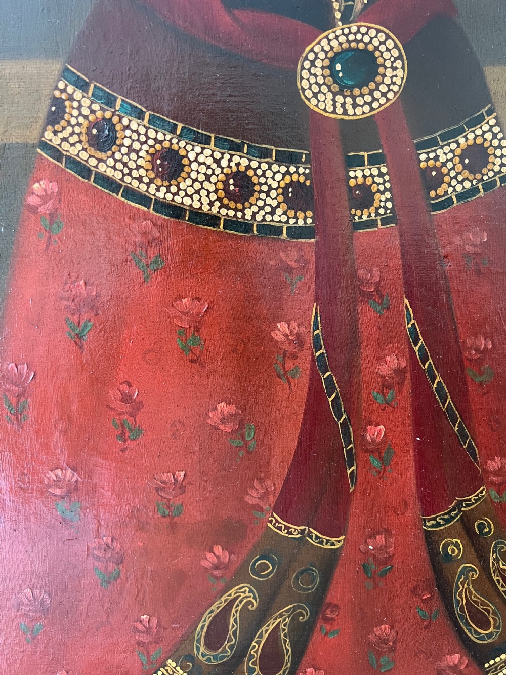 A Qajar Dancing Girl Painting  View III