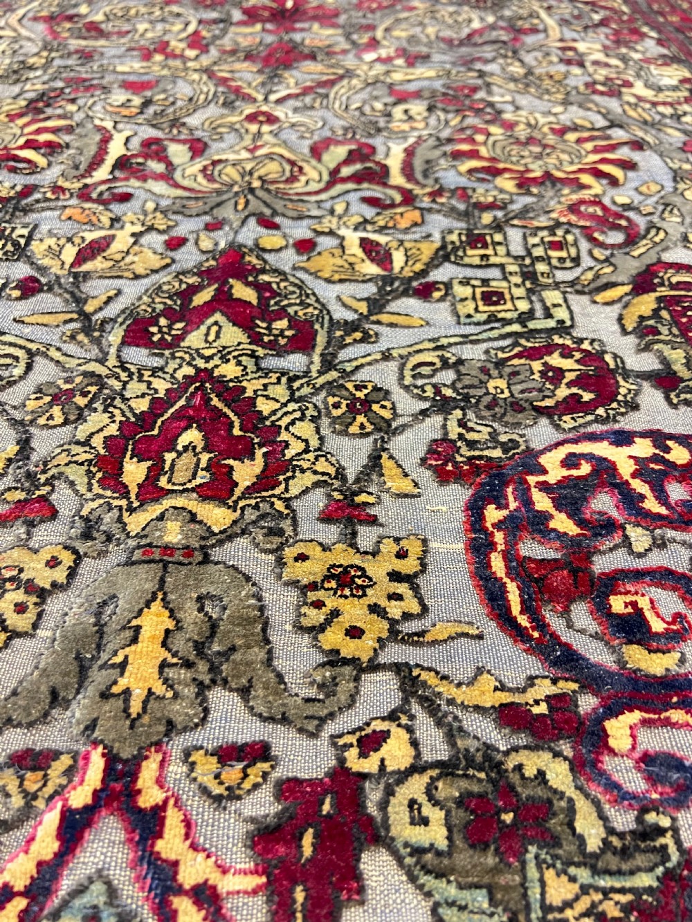 A Fine Silk Souf and Metal-Thread Kashan Rug, Central Persia, Circa 1890  View II
