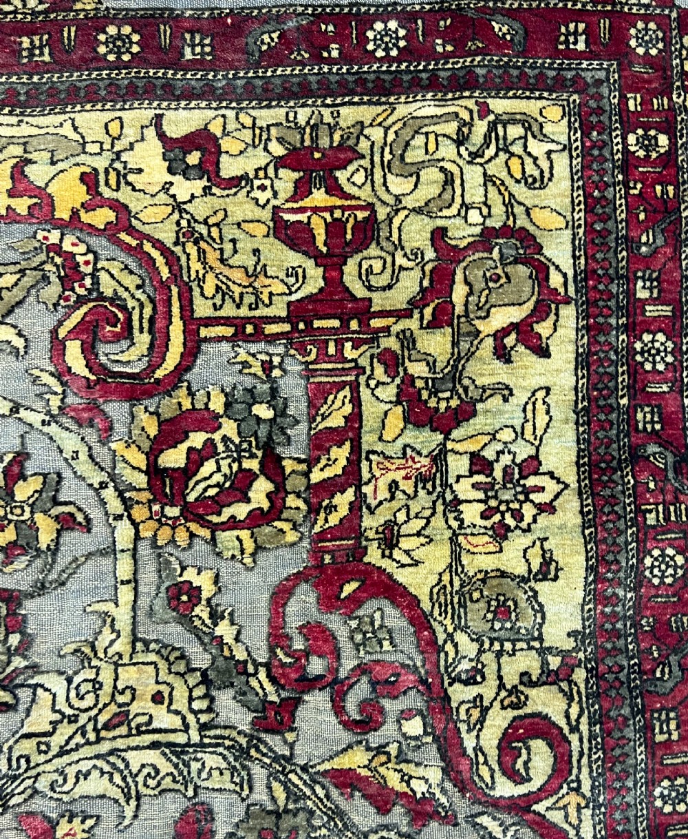 A Fine Silk Souf and Metal-Thread Kashan Rug, Central Persia, Circa 1890  View IV