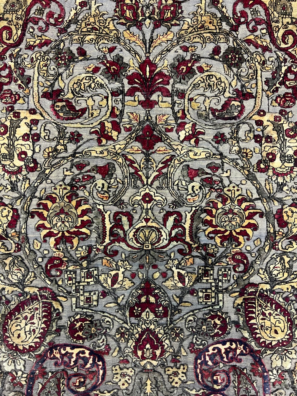 A Fine Silk Souf and Metal-Thread Kashan Rug, Central Persia, Circa 1890  View V