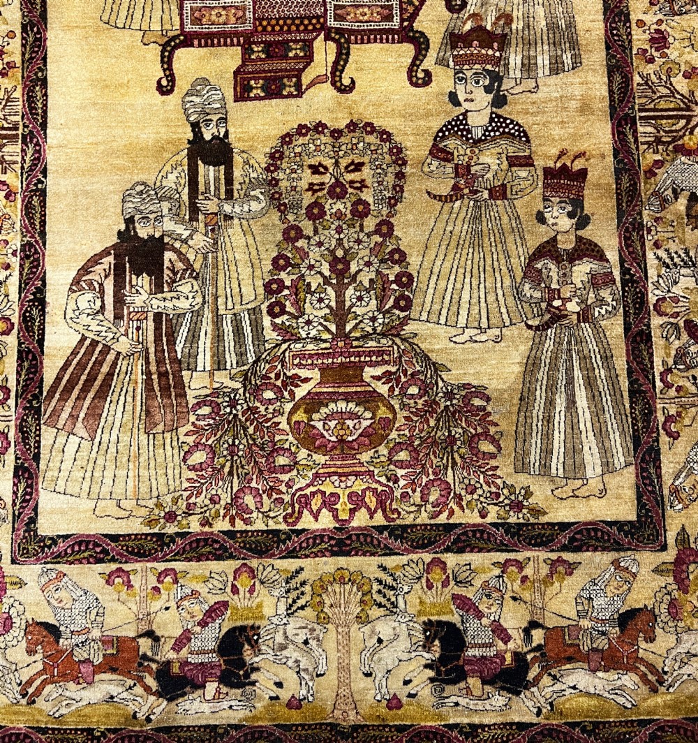 Antique Pictorial Kerman Ravar Rug  View IV