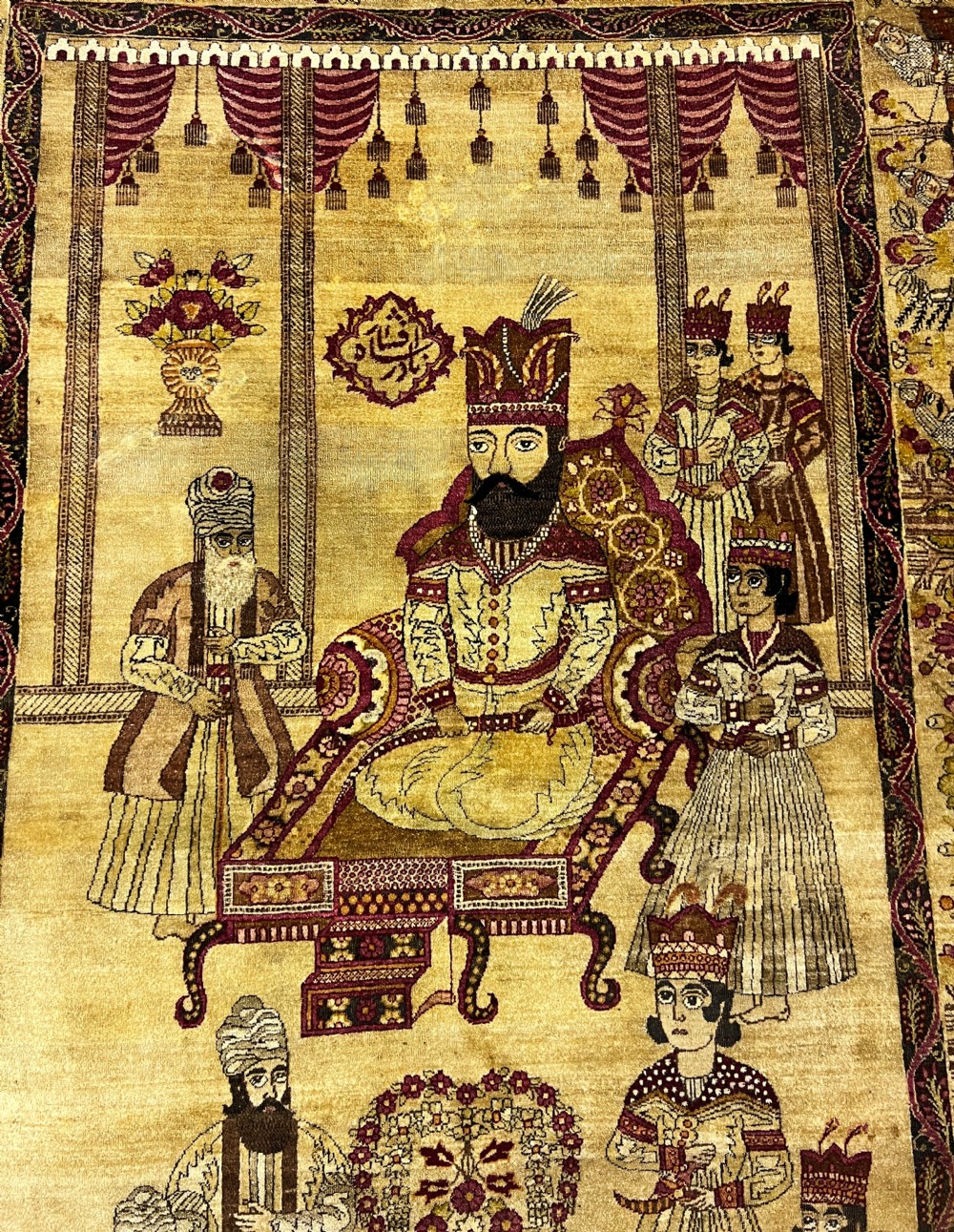 Antique Pictorial Kerman Ravar Rug  View VI