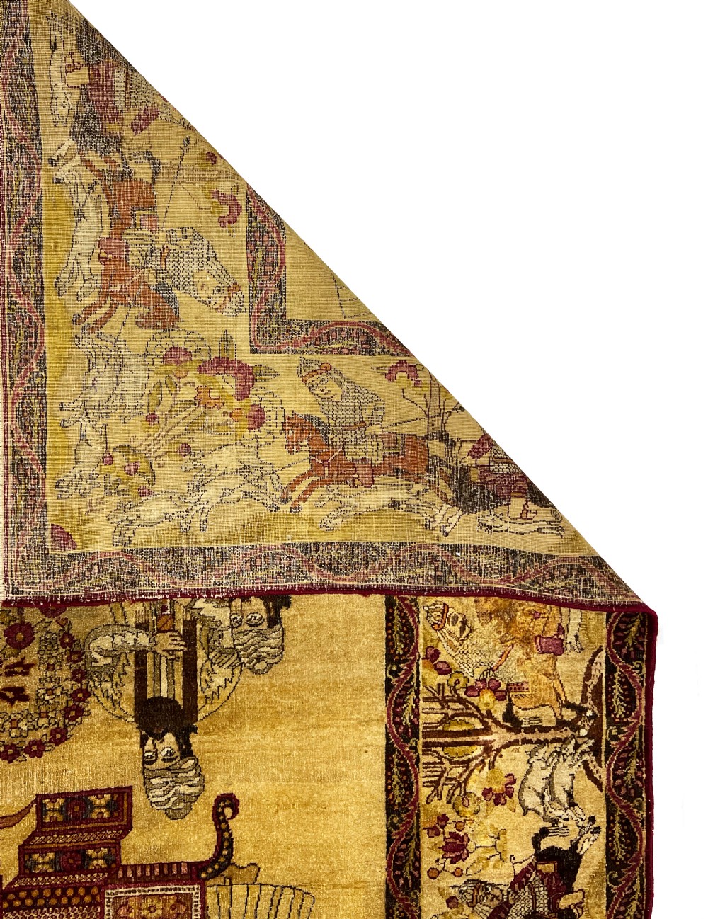 Antique Pictorial Kerman Ravar Rug  View VII