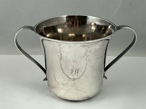 George II Provincial Silver Porringer, Newcastle 1757, John Langlands