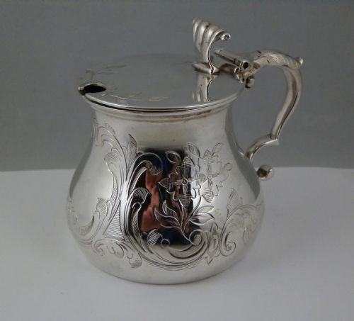 Victorian Antique Silver Mustard Pot, Sheffield 1859