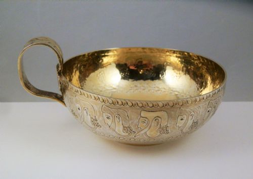 An Edwardian Replica Mycenaean Silver Gilt Cup, Chester 1906