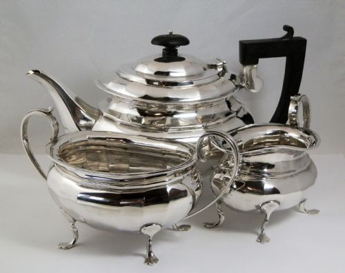 Edwardian Silver 3 Piece Tea Set, Chester 1911