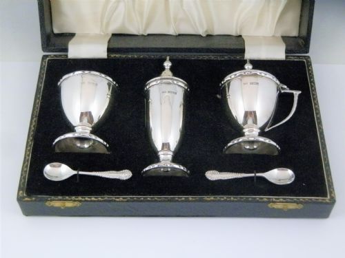 Elizabeth II Silver 5 Piece Condiment Set, Birmingham 1961