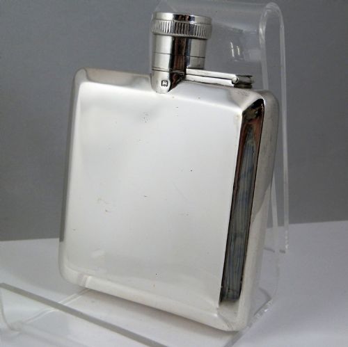 SILVER ART DECO STYLE HIP FLASK MAPPIN WEBB 1931 - ADDITIONAL PHOTO 2