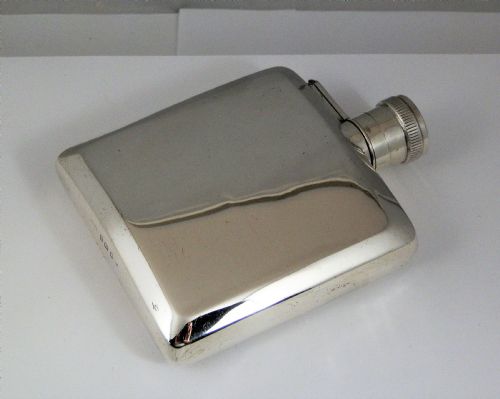 SILVER ART DECO STYLE HIP FLASK MAPPIN WEBB 1931 - ADDITIONAL PHOTO 5