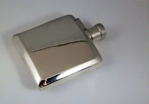 SILVER ART DECO STYLE HIP FLASK MAPPIN WEBB 1931 - ADDITIONAL PHOTO 6