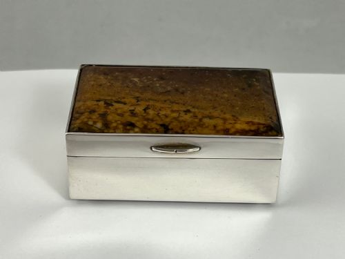 Scottish Provincial Silver Agate Box, Aberdeen 1920