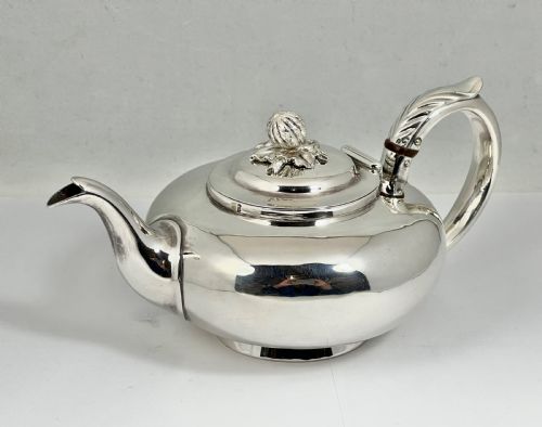 William IV Silver Saffron Tea Pot, London 1835