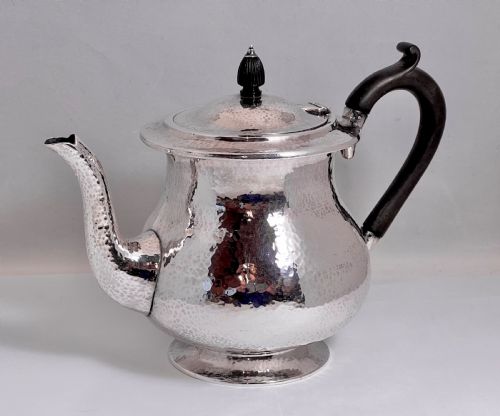 Arts and Crafts Silver Tea Pot by Sybil Dunlop, London 1930.
