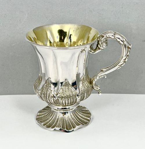 Victorian Antique Silver Christening Cup, Sheffield 1853
