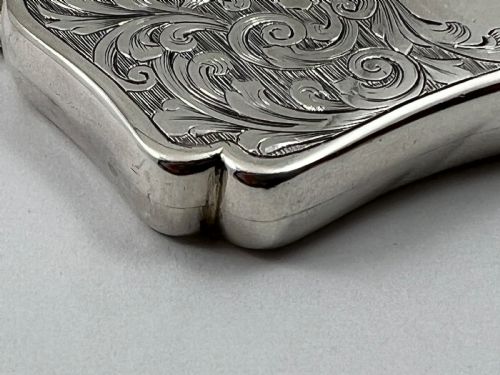 VICTORIAN ANTIQUE SILVER CARD CASE OF ST PAULS CATHEDRAL BY NATHANIEL MILLS - ADDITIONAL PHOTO 2
