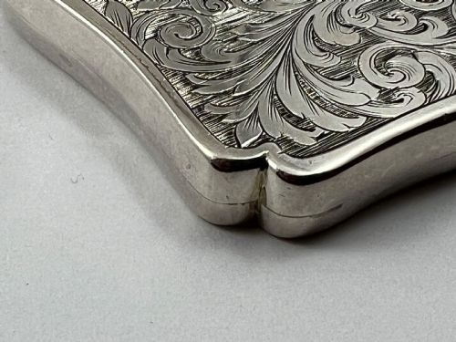 VICTORIAN ANTIQUE SILVER CARD CASE OF ST PAULS CATHEDRAL BY NATHANIEL MILLS - ADDITIONAL PHOTO 7