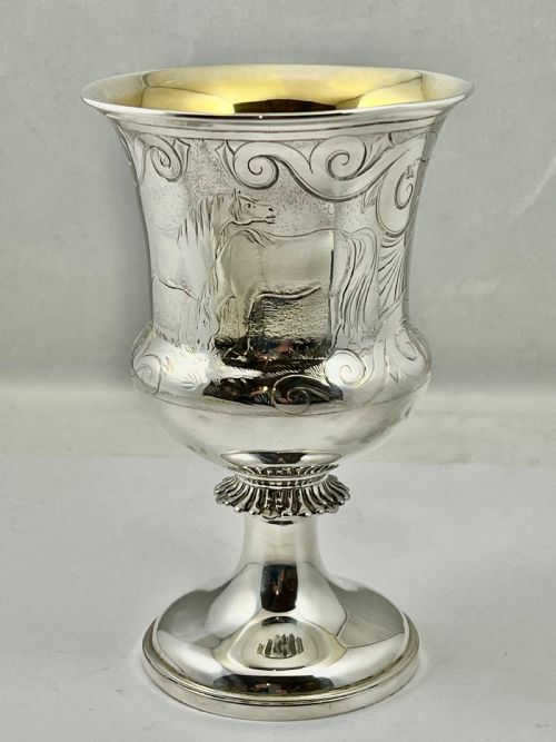 Victorian Antique Silver Goblet, Barnard Bros. London 1848