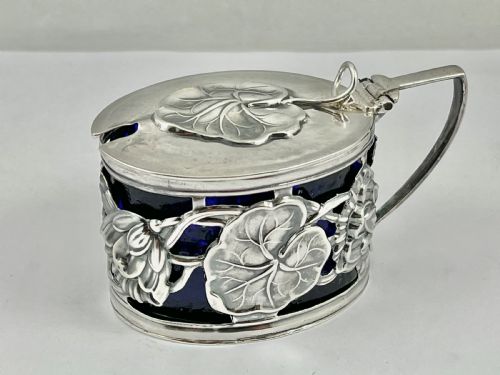 Art Nouveau Edwardian Silver Mustard Pot, Samson Mordan 1902