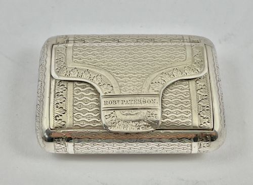 George III Antique Silver Satchel Snuff Box, London 1819