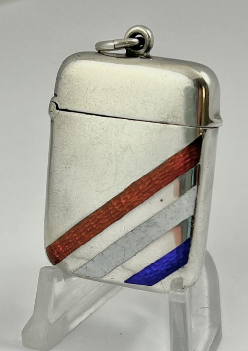 Victorian Enameled and Silver Vesta Case, Wm Hare Hasler 1899