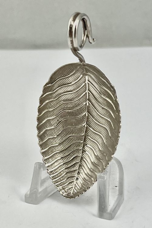 George III Silver “Leaf” Caddy Spoon, Elizabeth Morley 1802