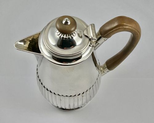 VICTORIAN ANTIQUE SILVER HOT WATER POT LONDON 1881 - ADDITIONAL PHOTO 5
