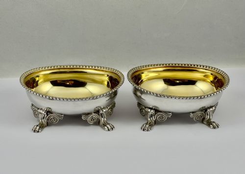 A Pair of George III Silver Gilt Salts or Bowls, London 1809