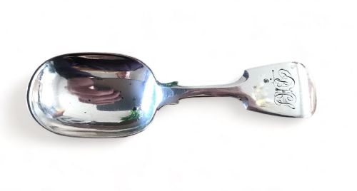 Scottish Provincial Silver Antique Aberdeen Caddy Spoon, William Jamieson 1810