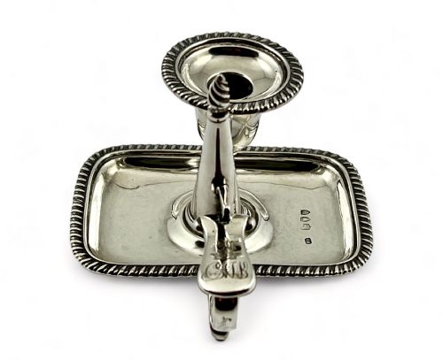 AN ANTIQUE VICTORIAN SILVER CHAMBER STICK LONDON 1895 - ADDITIONAL PHOTO 7