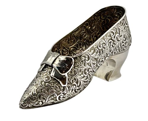 George V Antique Silver Shoe Vase, Chester 1912