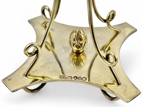 A PAIR OF VICTORIAN ANTIQUE SILVER GILT CANDLESTICKS LONDON 1875 - ADDITIONAL PHOTO 3
