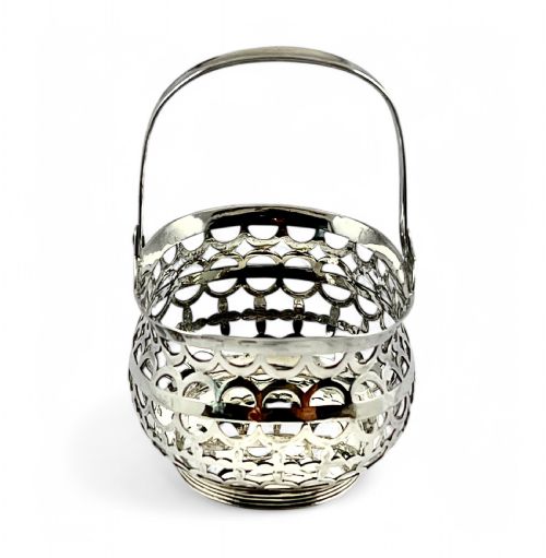 VICTORIAN ANTIQUE SILVER BONBON BASKET BIRMINGHAM 1894 - ADDITIONAL PHOTO 2
