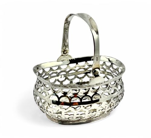 VICTORIAN ANTIQUE SILVER BONBON BASKET BIRMINGHAM 1894 - ADDITIONAL PHOTO 3