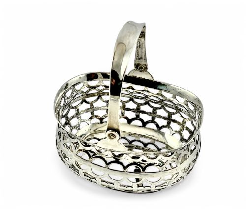 VICTORIAN ANTIQUE SILVER BONBON BASKET BIRMINGHAM 1894 - ADDITIONAL PHOTO 4