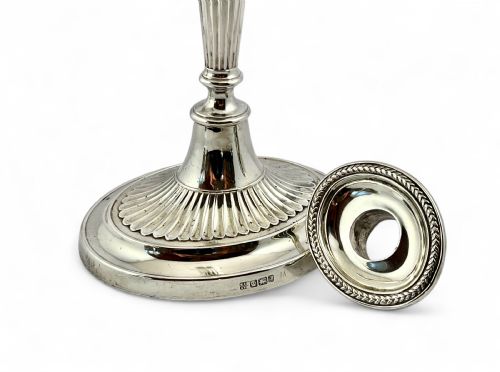 EDWARDIAN ANTIQUE SET OF 4 SILVER CANDLESTICKS SHEFFIELD 1908 - ADDITIONAL PHOTO 7