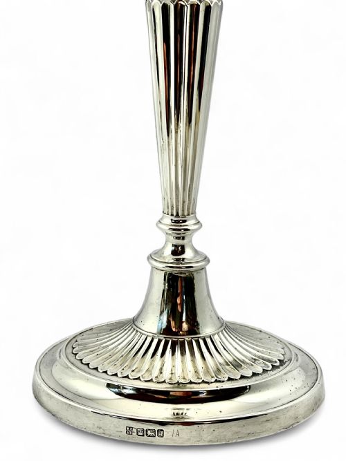 EDWARDIAN ANTIQUE SET OF 4 SILVER CANDLESTICKS SHEFFIELD 1908 - ADDITIONAL PHOTO 8