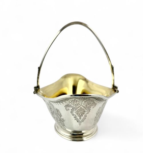 VICTORIAN ANTIQUE SILVER SUGAR BOWL AND SIFTER SPOON SET LONDON 1883 - ADDITIONAL PHOTO 3